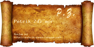 Petrik Zámor névjegykártya